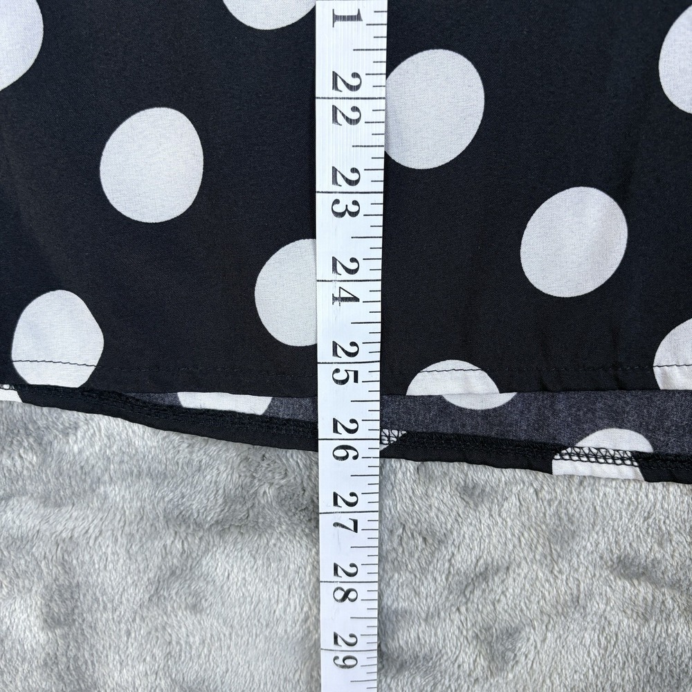 Womens‎ Polka Dot Blouse Black White 1X Sheer Mesh Ruffle Sleeve Feminine - Picture 15 of 16